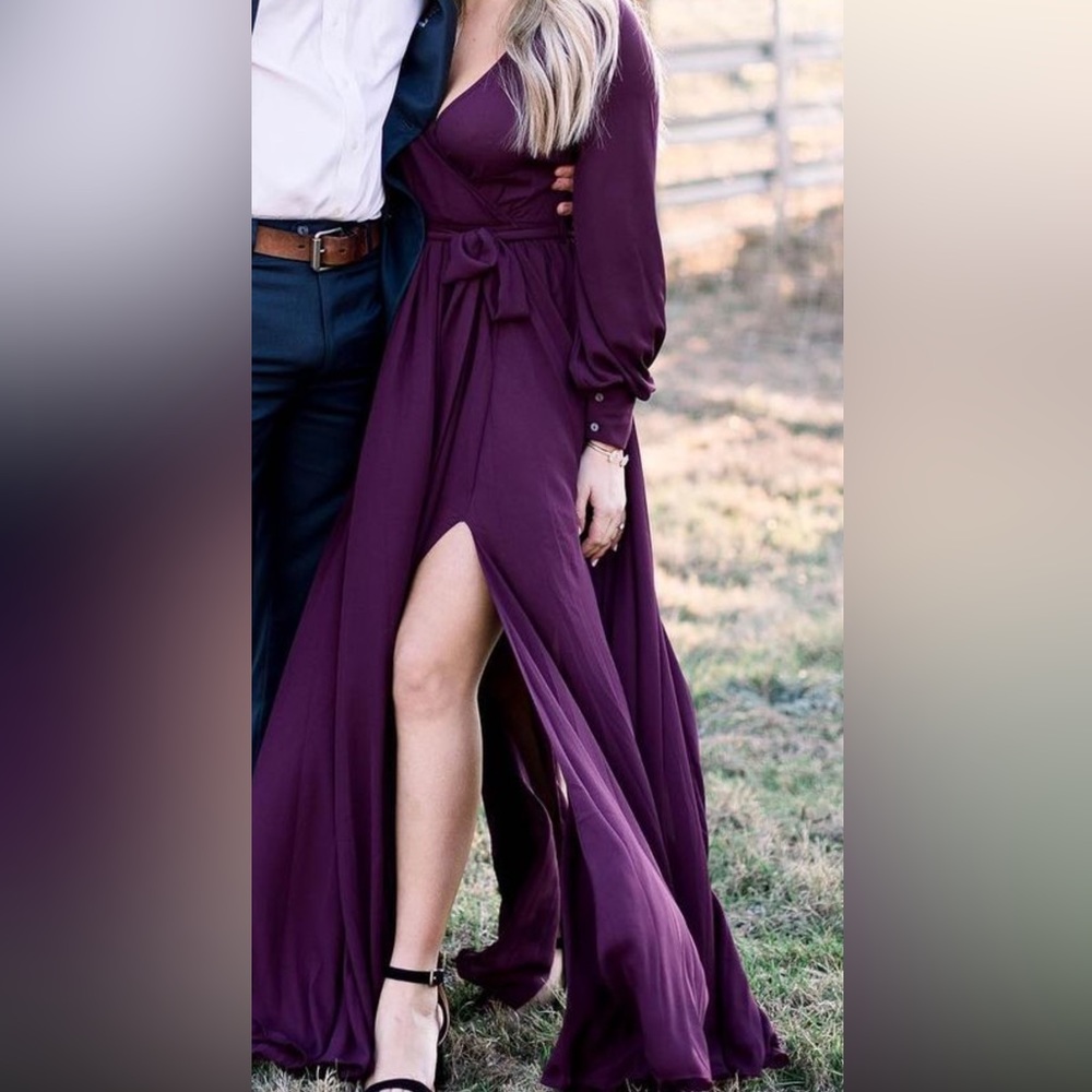 Vici maxi long sleeve maroon dress